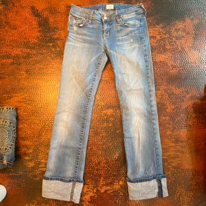 Hudson Ginny Crop Straight w/ Cuff Jeans 26